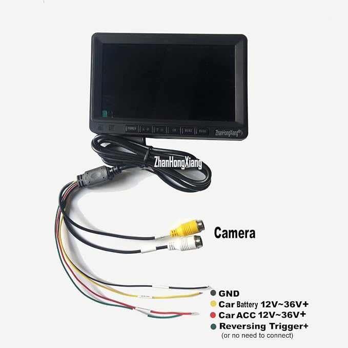 AHD 1080P RV Backup Camera 7 inch DVR Monitor System 12V/24V for Semi Bus Truck Trailer Camper 5th Wheel,IP69 Waterproof IR Reverse Rear View Mirror Camera with 4 Pin 15m Cable