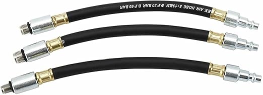 8MILELAKE Engine Cylinders Diagnostic Tester Compression Gauge Test Set with 4 Long Reach Hoses M10 M12 M14