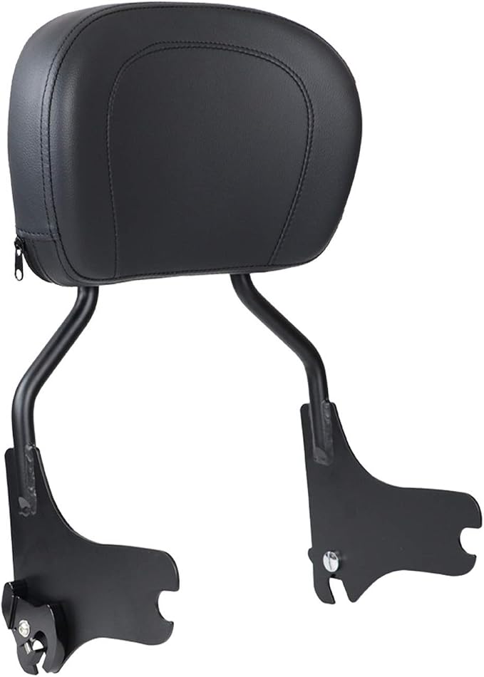 AUFER Detachable Upright Passenger Backrest Sissy Bar With Back Rest Pad Compatible With For Touring Road King Street Glide Electra Glide Road Glide FLHR FLHX FLHT FLTR 1997-2008（Black）