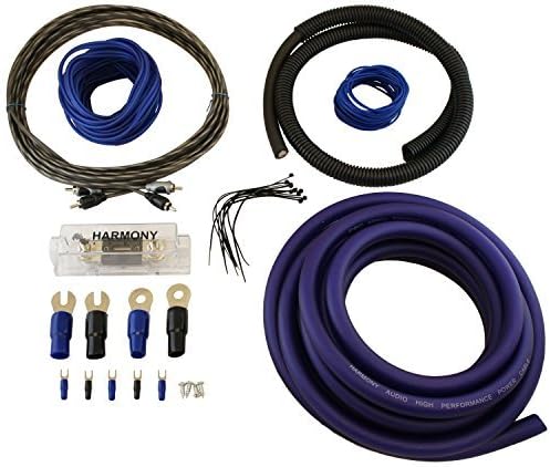 Harmony Audio HA-AK0 Car Stereo Complete 1/0 Gauge 3000W Amp Amplifier Install Kit - Nickel Plated