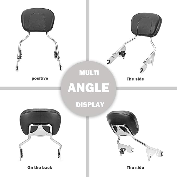 Dasen Detachable Sissy Bar Compatible with Harley Touring, Passenger Backrest Quick-Release Fit Touring Road Glide Street Glide Electra Glide Road King 2009-2025 Chrome