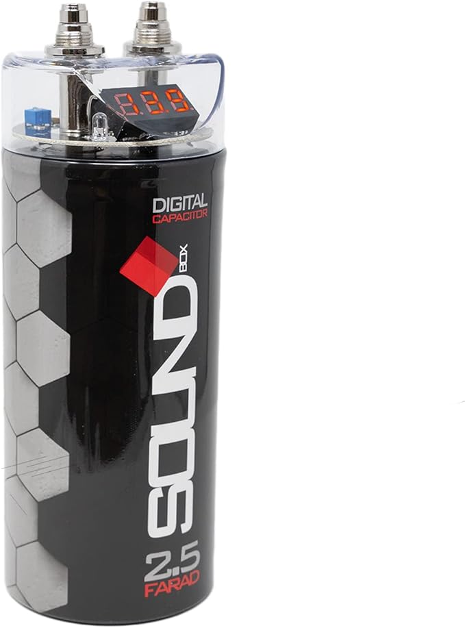 SoundBox SCAP2D, 2.5 Farad Digital Capacitor for Car Audio - 2500 Watts