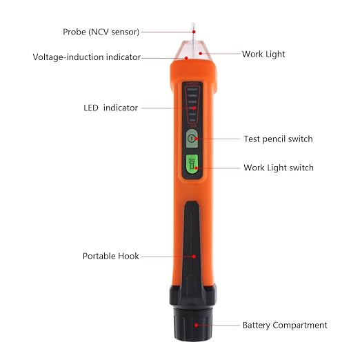 220V ~ 250V Portable Electrical Smart Socket Tester & 50-60Hz AC 12-1000V Pen Circuit Detector-E1518UK