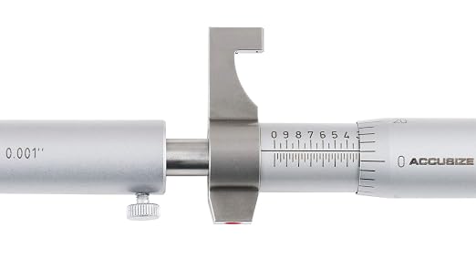 Accusize Industrial Tools 7-8'' by 0.001'' Inside Micrometer in Fitted Case, Satin Chrome Finished, Eg00-3228 | Range: 7-8", Graduation: 0.001", Accuracy: 0.00028", Resolution: 0.0001", Satin Chrome Finish