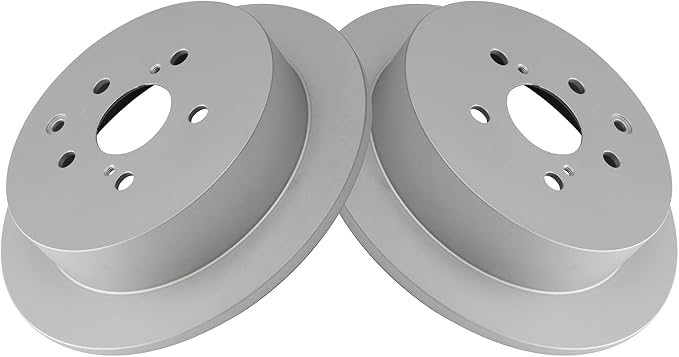 TRQ Rear Brake Rotor Set G Coated Solid Compatible with 2010-2015 Lexus RX350 RX450h 2014-2019 Toyota Highlander 2011-2020 Sienna