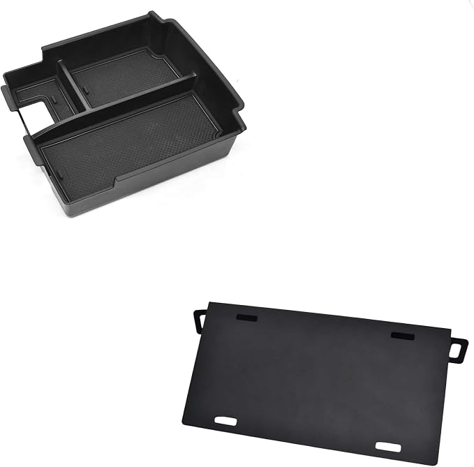 GZSH 2025 Upgrade Center Console Organizer fit for 2025 Ford Bronco 4 Door and License Plate Frame Compatible with Ford Bronco 2025 2024 2023 2022 2021 2/4-Door