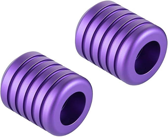 Advanblack ProTek Machined 1.25" Crash Bar Sliders Decorative Wheel Rotatable End For Front Engine Guard Harley Saddlebag Guards (Purple CNC)