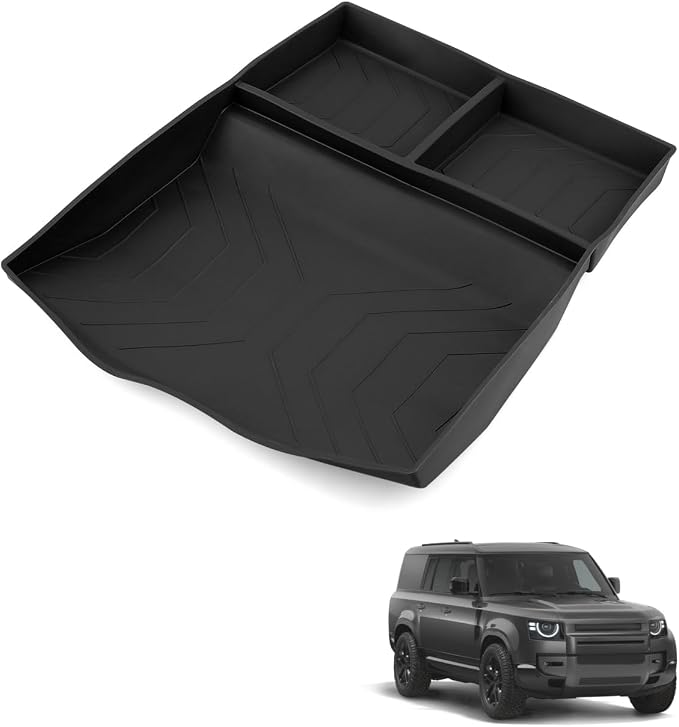 Center Console Organizer Tray Fit for Land Rover Defender 90 110 130 2025 2026, Black Silicone Storage Box Insert for Small Items