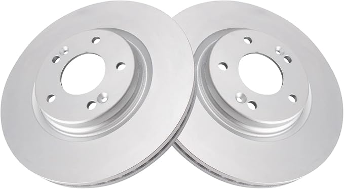 TRQ Front Brake Rotor Set G Coated Vented Compatible with 2015-2024 Hyundai Sonata Tucson Elantra Kona Veloster Elantra GT Kona Electric 2016-2024 Kia Optima Forte Soul Sportage Niro EV Seltos