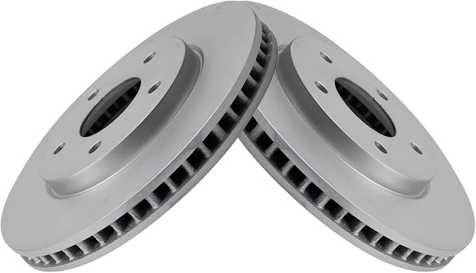 TRQ Front Brake Rotor Set G Coated Vented Compatible with 2011-2024 Nissan LEAF 2013-2021 Nissan NV200