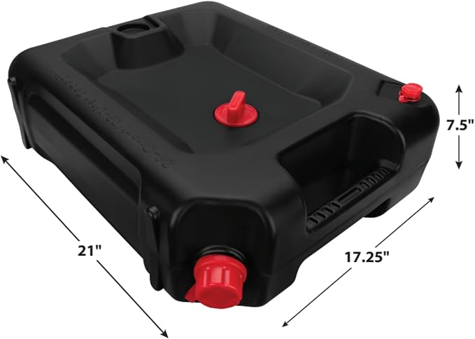Performance Tool W4078 24-Quart Oil Drain Container, Deep Drain Well, Integrated Handle, Sealing Rubber Gaskets, Black
