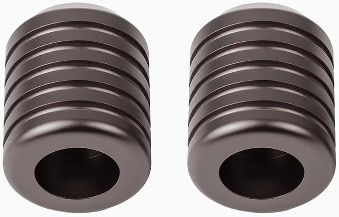 Advanblack CNC Aluminum Motorcycle Frame Sliders–Crash Bar Slider for Harley 1-1/4” Flat Out & Highway Crash Bars/Saddlebag Guards–Red, Gold, Black, Silver–Bolt-On Pair with Screws (Bronze CNC)