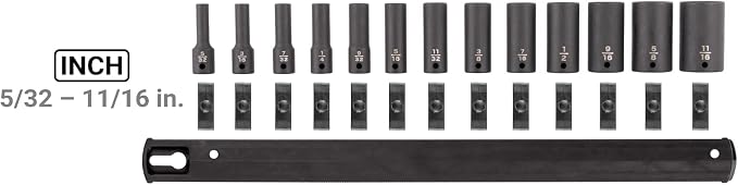 TEKTON 1/4 Inch Drive Impact Socket Set, 13-Piece | SID90109