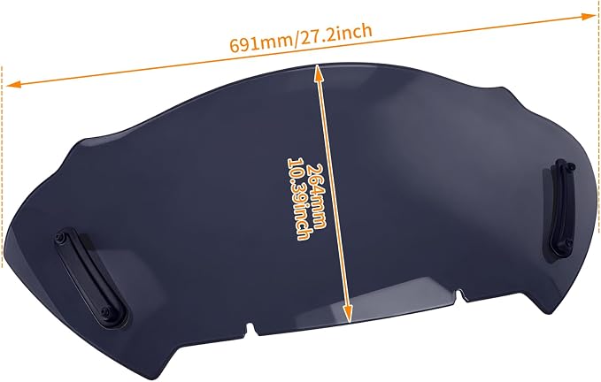 10" Windshield Windscreen Wind Splitter Fit For Harley Road Glide 2023.5-2026 Black