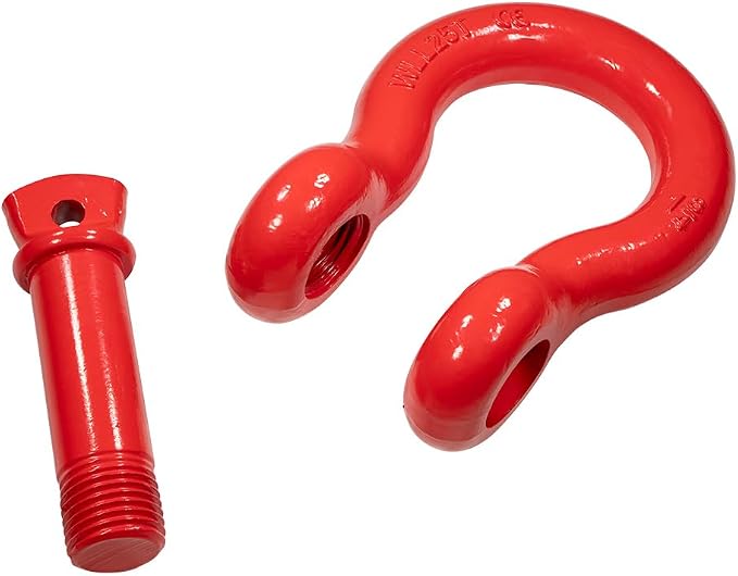 Mytee Products 2 Pack 1-3/4" Anchor Shackle Forged Carbon Steel w/Alloy Screw Pin WLL # 25 Tons (3,00,000 lbs)|Double Rust Protection Heavy Duty D Ring Shackle for Towing, Rigging & Vehicle Recovery