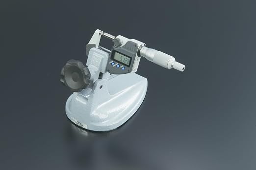 Mitutoyo 156-101-10 Micrometer Stand, Fits Micrometers up to 4", Large Easy-to-Use Clamp Knobs, Durable Construction, Compact Design for Stable Measuring Support | Fits Micrometers up to 4"