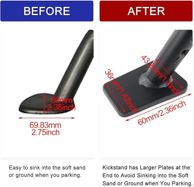 Xitomer Adjustable Kickstand Fit for KLR650 Gen2 Gen3, 2008-2018 KLR650, 2022-2026 KLR650 / Adventure/Traveler, 0-2.4 inch Adjustable Side stand