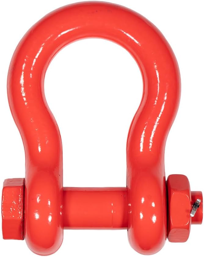 Mytee Products 4 Pack 1-1/2" Anchor Shackle Forged Carbon Steel w/Safety Screw Pin Load Limit 34,000 lbs, Double Rust Protection Heavy Duty D Ring Bolt Type Shackle for Towing, Rigging