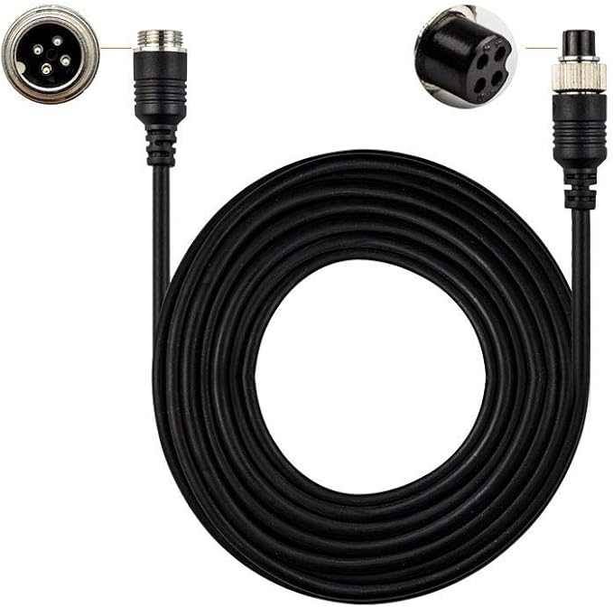 4-Pin Extension Cord for Vehicle Backup Camera, 66FT 20M Car Backup Camera Extension Cable Aviation Adapter Waterproof Shockproof for Vehicle Rearview Backup Camera Kit on Truck Trailer Camper Bus