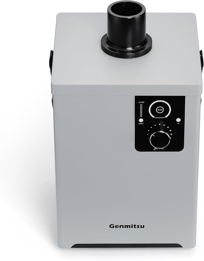 Genmitsu MD13 Smoke Purifier for Genmitsu L8, Fume Extractor with Four Layer Filtration 99.97% Purification Rate, LED Interface Function, Portable Wheels Smoke Absorber for Soldering Stations
