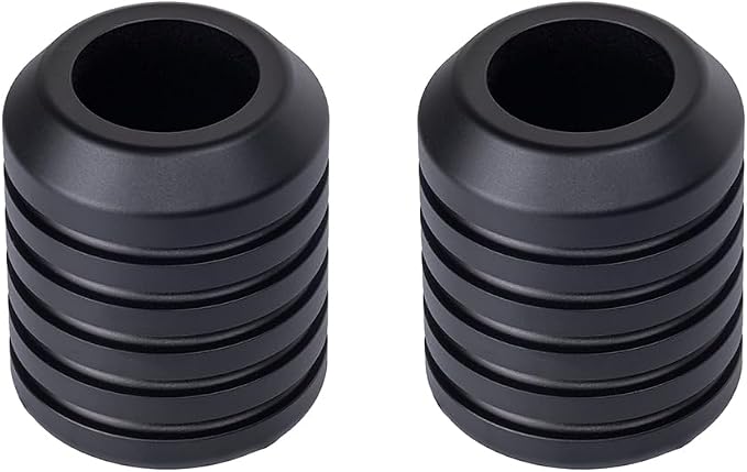 Advanblack CNC Aluminum Motorcycle Frame Sliders – Crash Bar Slider for Harley 1-1/4” Flat Out & Highway Crash Bars/Saddlebag Guards – Red, Gold, Black, Silver – Bolt-On Pair with Screws (Black CNC)