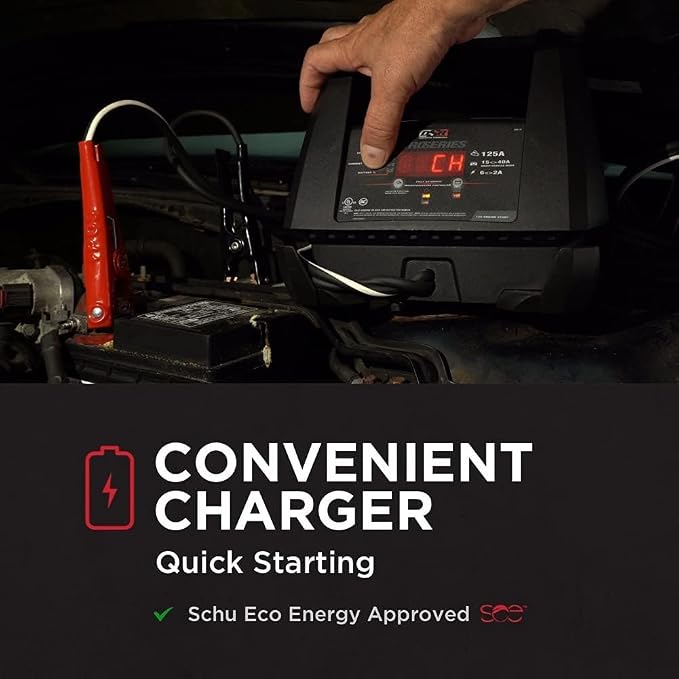 Schumacher Electric DSR Pro Series 6V / 12V Car Battery Charger & Maintainer - 125A Engine Starter with 15A / 40A Boost Mode - Quickly Bring Deeply Discharged Batteries Back to Life - DSR118