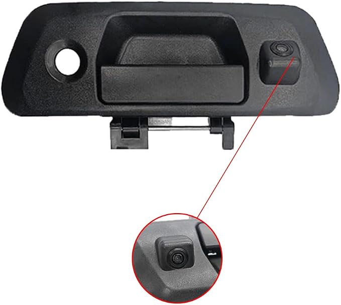 Riloer Tailgate Handle Rear View Backup Camera with Static Guidelines Black, Compatible with Nissan 2015-2018 Navara D23 NP300, CCD (Charge-Coupled Device) Tailgate Door Handle Camera