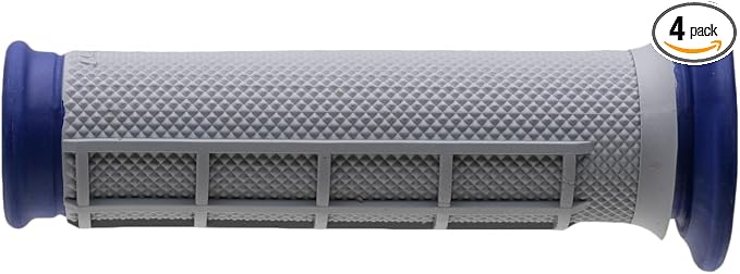 Renthal G170 Diamond/Half Waffle, Grey/Blue, Dual Compound ATV Grips, 4-Pack