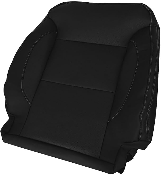 Driver or Passenger Side Top Back Replacement Perforated Leather Seat Cover Black Fit for Chevy Silverado Tahoe Suburban GMC Yukon Sierra 1500 2500HD 3500HD 2015-2019