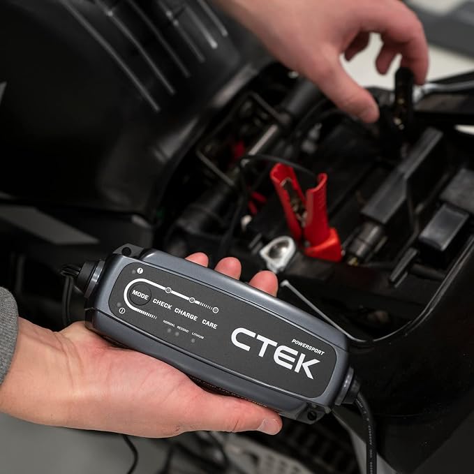 CTEK 40-339 CT5 12V Smart Battery Charger & 56-304 Comfort Connect Extension Cable Bundle – Automatic Maintainer for Lead-Acid, AGM & LiFePO4 Batteries with Extended Reach
