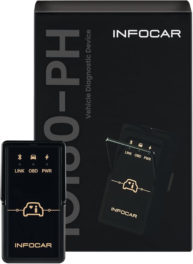 IO180-PH Smart OBD2 Scanner / ELM327 Bluetooth Vehicle Diagnostic Tool/Supports English/Free Dedicated App/Lifetime Updates/iOS & Android Compatible/Easy in-App Connection