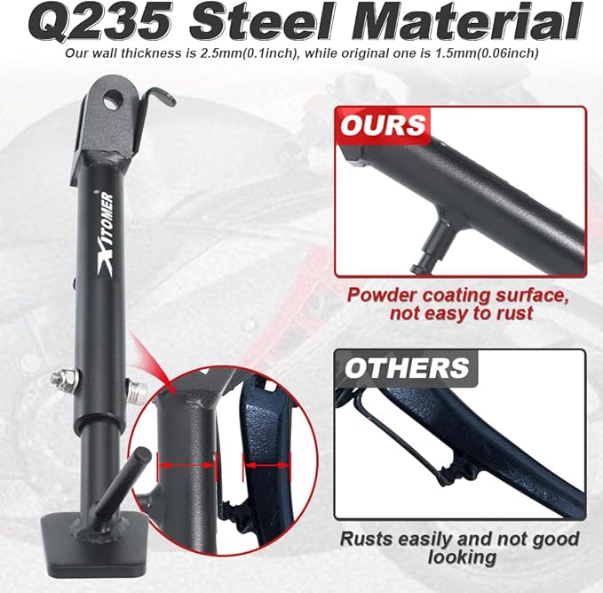 Xitomer 0-3 '' Motorcycle Adjustable Kickstand Fit for GSX1300R Hayabusa 1999-2025/ GSX1300R/ GSX-1300R Side Stand Foot Side Support