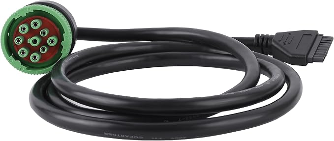Green 9 Pin J1939 to 10 Pin Cable for PT30 ELD Logging Device Logbook Compliant for ECM w and DOT for Freightliner Trucks ELD Device
