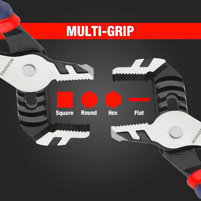 WORKPRO 3 Piece Groove Joint Plier Set & WORKPRO 2-Piece Mini Pliers Set