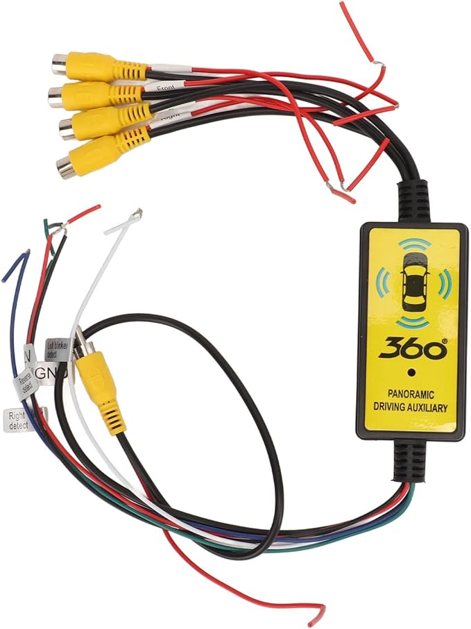 Car Backup Camera Splitter Switch 4 Input, 1 Output Intelligent Car Video Switcher Converter Comes with Remote Control