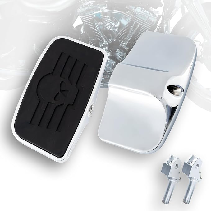 Driver Footpeg Passenger Peg Floorboard Footboard for Yamaha Xvs Vstar Virago Stryker Xvs950 Xv1100 Xvs1300 Etc (Skull, Chrome)