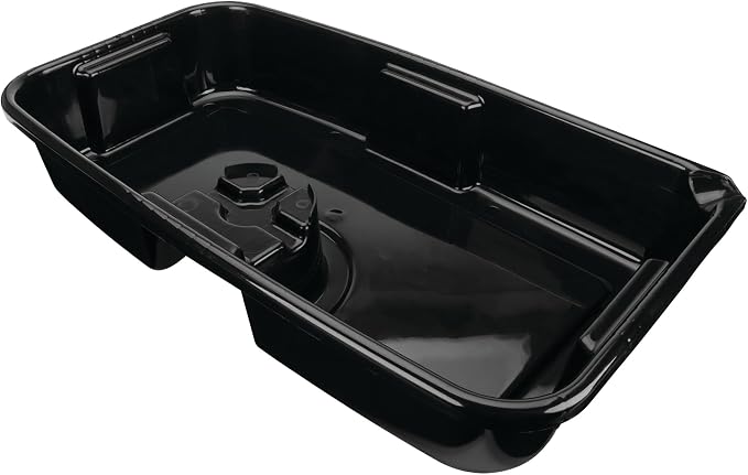 Performance Tool W4079 11-Quart Oil Drain Pan, Chemical-Resistant, Oil Filter Stand, Black