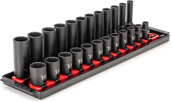TEKTON 3/8 Inch Drive Impact Socket Set, 24-Piece | SID91213