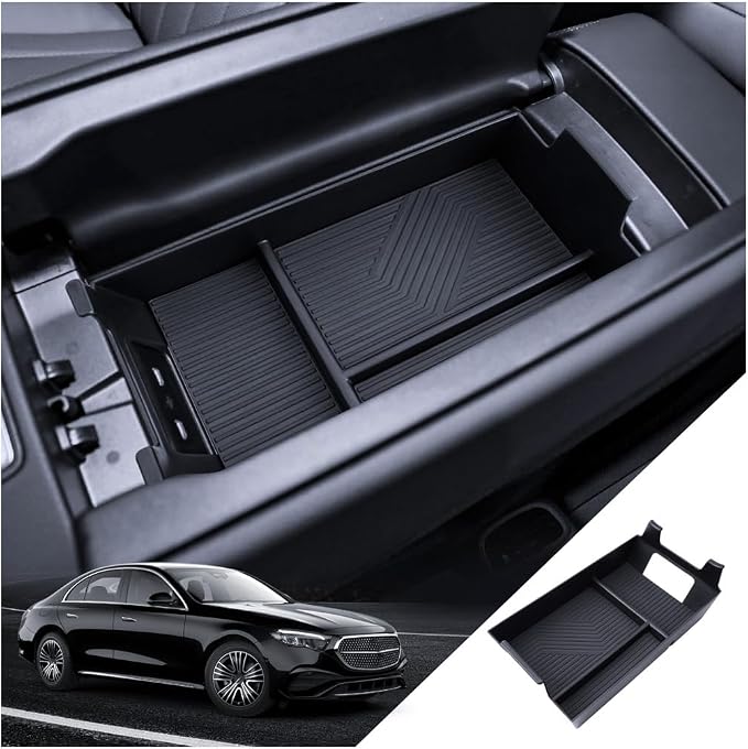 for Mercedes E350/E450 Center Console Organizer 2024 2025 2026 Mercedes Benz E-Class W214 All Trims Accessories Armrest Tray Middle Storage Box Insert Container Durable ABS Plastic