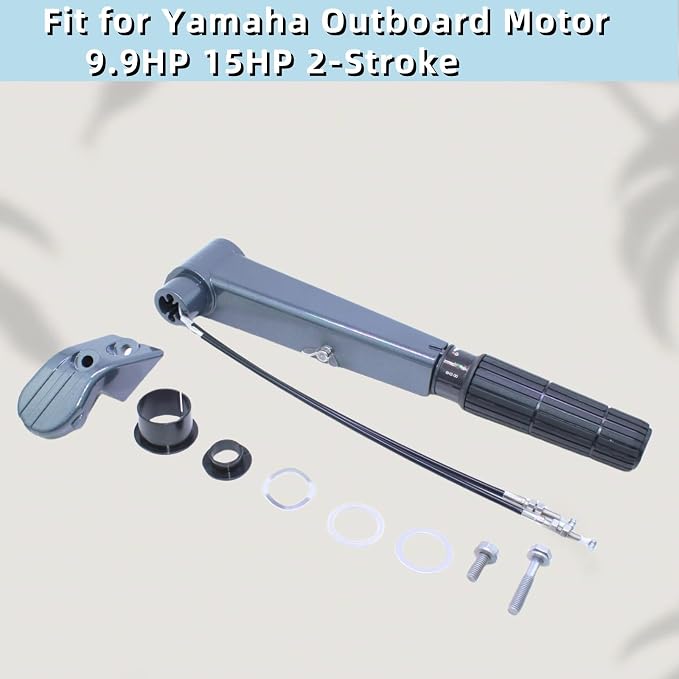 6B4-42111-00-4D Throttle Handle Steering Assembly with Cable for Yamaha Outboard Motor 2-Stroke 9.9HP 15HP