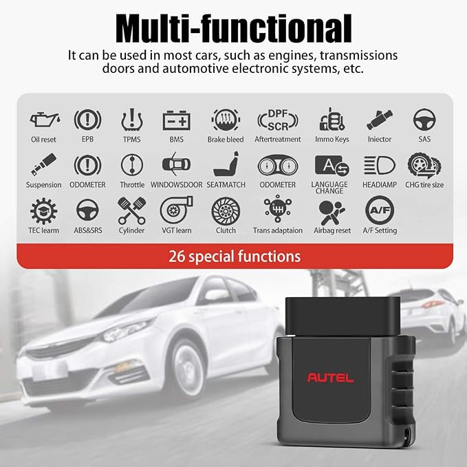 Autel MaxiSys MaxiVCI Mini Bluetooth Connector, Vehicle Communication Wireless Diagnostic Interface, Work for Autel Scanner MK808BT MK808TS MX808TS MP808TS TS608 PRO MK808Z-BT MK808K-BT MP808BT