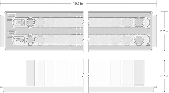 TEKTON 1/2 Inch Drive Shallow and Deep 6-Point Socket Set with Rails and Tray, 22-Piece (3/8-1 in.) | SHD92209