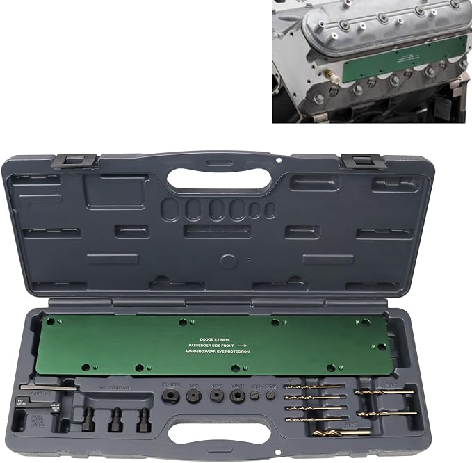RYANSTAR RACING 71500 Exhaust Manifold Bolt Stud Drill Template Removal Tool Set Compatible with Dodge 5.7L Hemi Motors Manifold Installation and Replacement 71500 Exhaust Manifolds