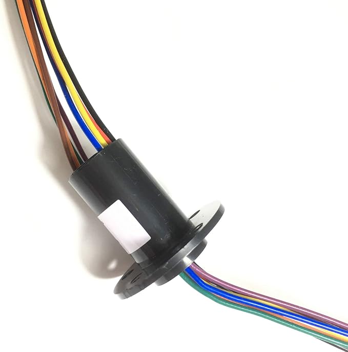 Taidacent 3 4 8 Wires 5A 10A 15A 30A Electrical Slip Ring Collector Ring Rotary Electrical Contact Joint Rotary Connector Commutator (8 Wires 10A Diameter 22mm)