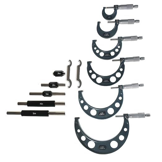 6-Pack Outside Micrometer Set 0-6In Precision Machinist Tools W/Carbide Tips and Ratchet Stop