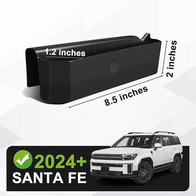 Muslogy Console Organizer Compatible with 2024 2025 2026 Hyundai Santa Fe Accessories Middle Console Storage Box Left & Right Set Interior Phone Pocket with Anti-Slip Mats