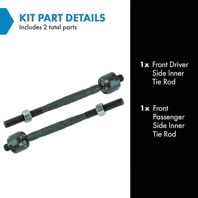 TRQ Front Inner Tie Rod Set 2 Piece Compatible with 2009-2014 Nissan Murano