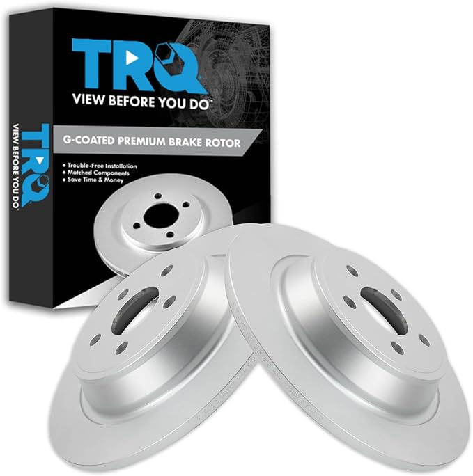 TRQ Rear Brake Rotor Set Compatible with Ford Edge Fusion Continental MKX MKZ Nautilus