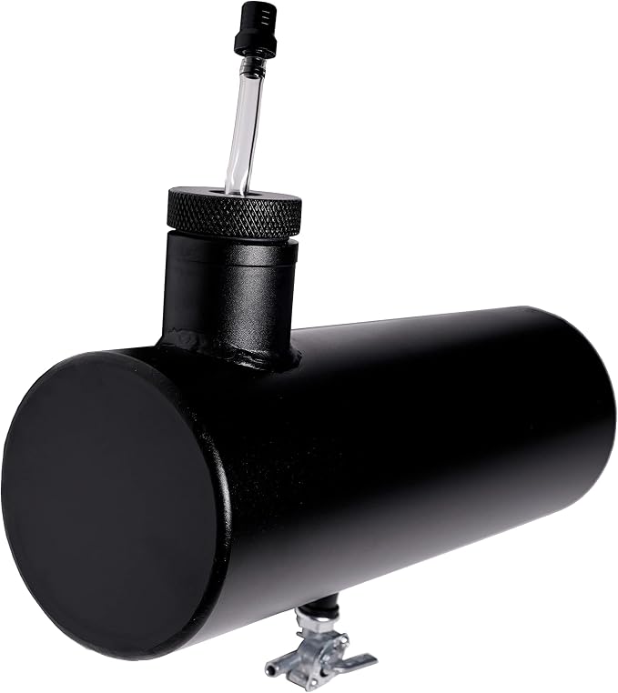 JMCHstore Aluminum Mini bike Gas Fuel Tank Cylinder 4x11'' for Coleman Baja Montser Mega moto Predator Hemi non 212 Engine, Massimo Axis RealTree Motovox Mototec Dirt Gas Bike, Go Kart Parts (Black)