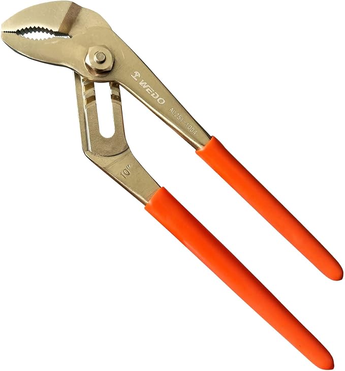 WEDO 10"Groove Joint Pliers,Tongue-and-Groove Pliers,Aluminum Bronze,Length 250mm,Max jaw opening 45mm,DIN Standard, BAM & FM Certificate